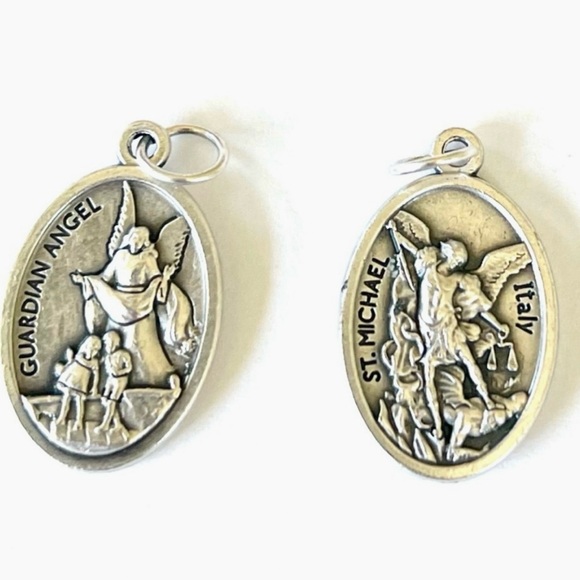 Guardian Angel and St Saint Michael Necklace FREE PRAYER CARD - Picture 6 of 8